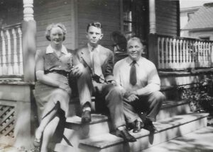 R McVety and parents fall 1944 (1)